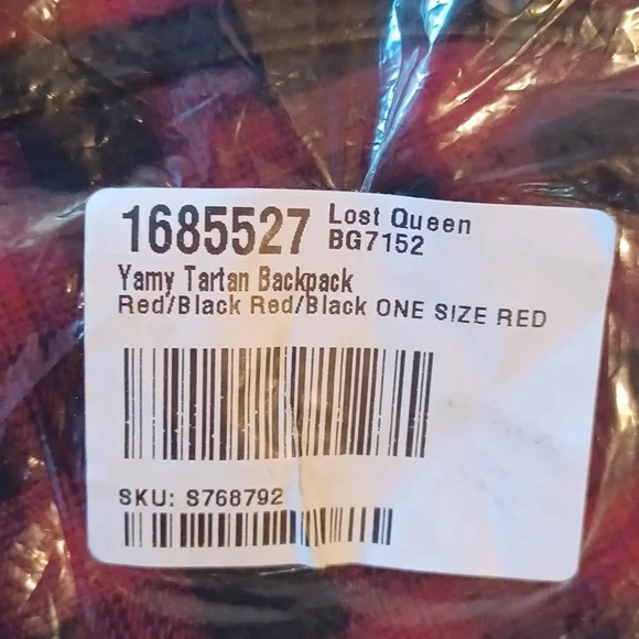 DOLLSKILL LOST QUEEN RED/BLACK TARTAN BACK PACK LOTS OF DETAIL LAST ONE SOLD OUT - Picture 12 of 12
